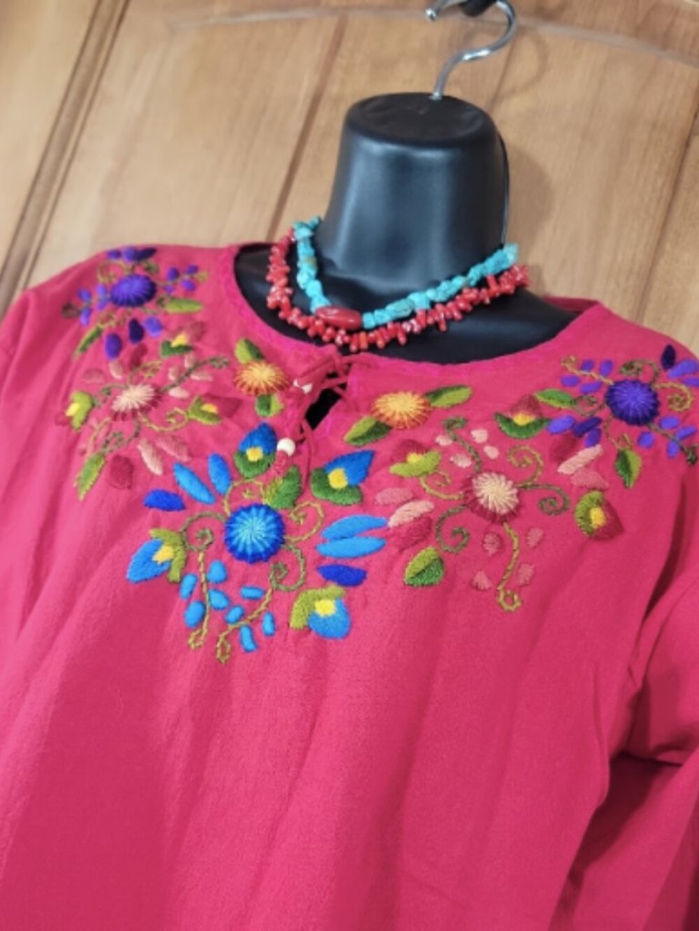 Hand Embroidered Mexican Camisa